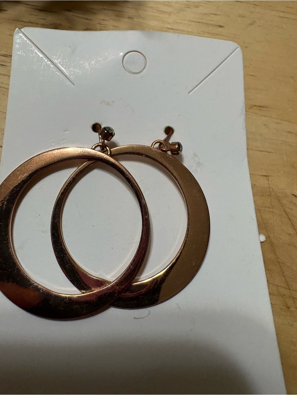 E1 - Rose Gold Hoop Drop Earrings - Women Jewelry
